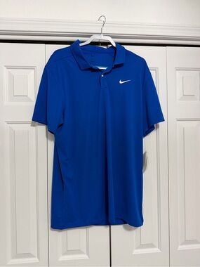 Nike Men's Performance Polo - Blue with White Swoosh